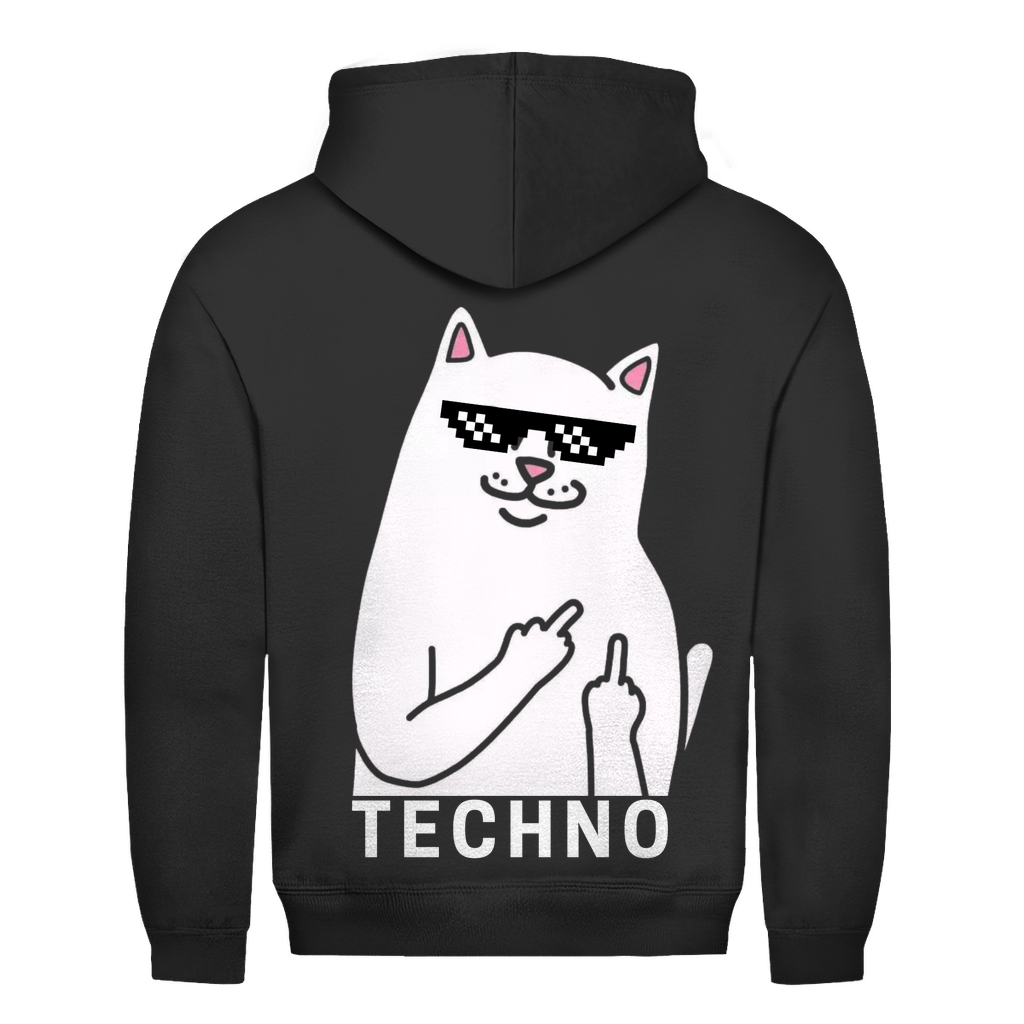Techno Cat Basic Hoodie aus Baumwolle