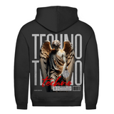 Greek Techno Basic Hoodie aus 100 % Baumwolle | Jet Black
