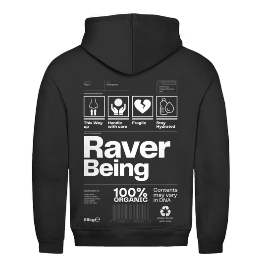 Raver Being – Sudadera con capucha básica | Negro azabache