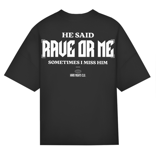 Camiseta oversize, para techno | Negro