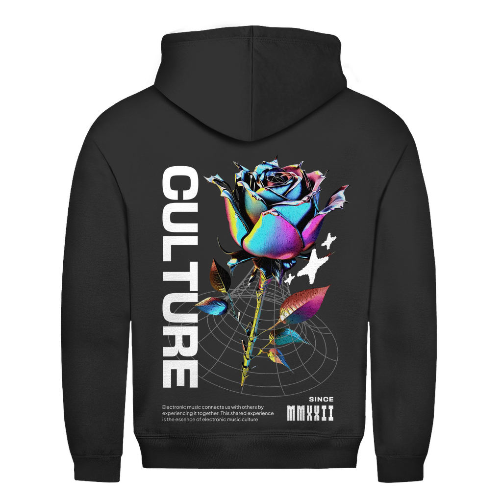 Baumwoll Hoodie Schwarz für Techno Events | Jet Black