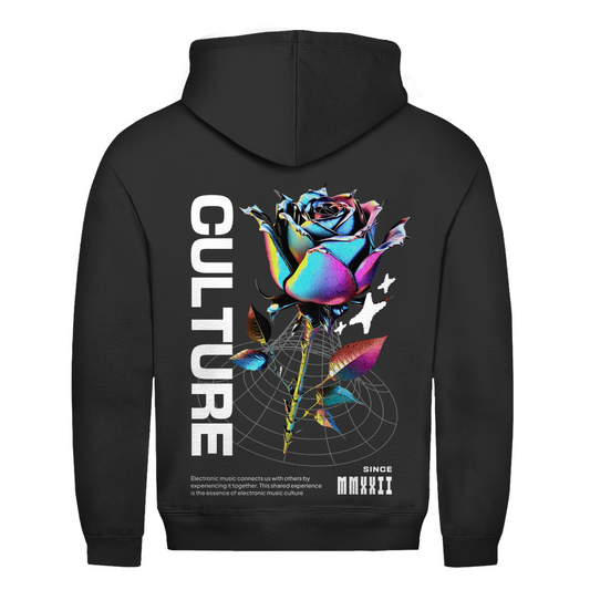Sudadera con capucha, de algodón, para eventos techno | Negro azabache