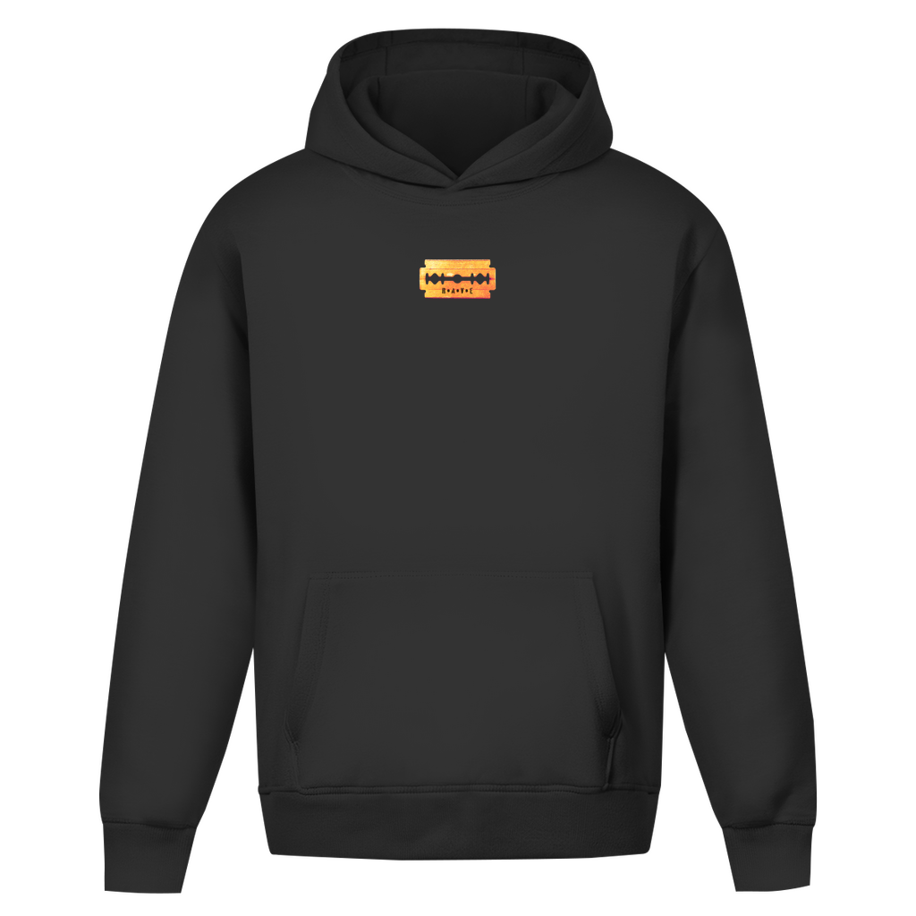 Razor Blade Oversized Hoodie für Techno und Rave | Deep Black

