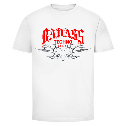 Badass Techno Rebel – Koszulka basic, na imprezy techno i rave | Biały