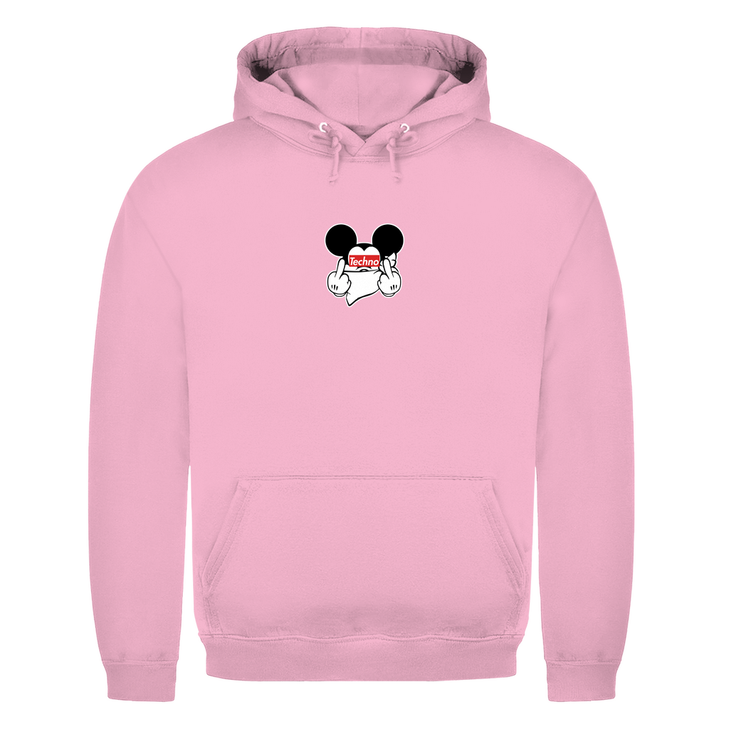 Techno Mouse Basic Hoodie aus 100% Baumwolle | Baby Pink
