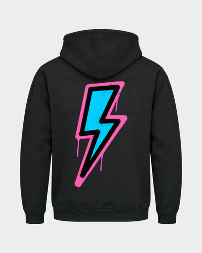 2Fast2Bounce – Basic Hoodie in Schwarz, Rückenprint – Hard Nights