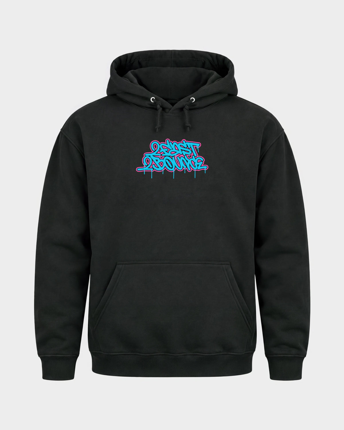 2Fast2Bounce – Basic Hoodie in Schwarz, Frontprint – Hard Nights