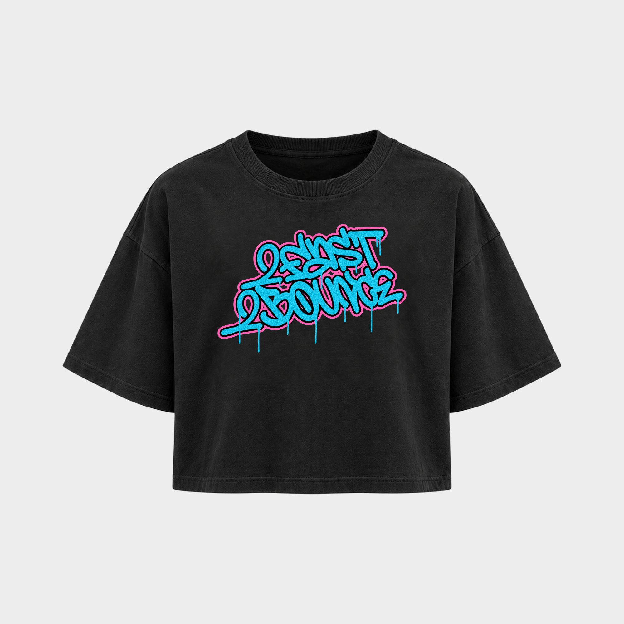 2Fast2Bounce – Crop Top in Schwarz – Vorderansicht