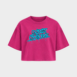 2Fast2Bounce – Crop Top in Hibiskus Pink – Vorderansicht