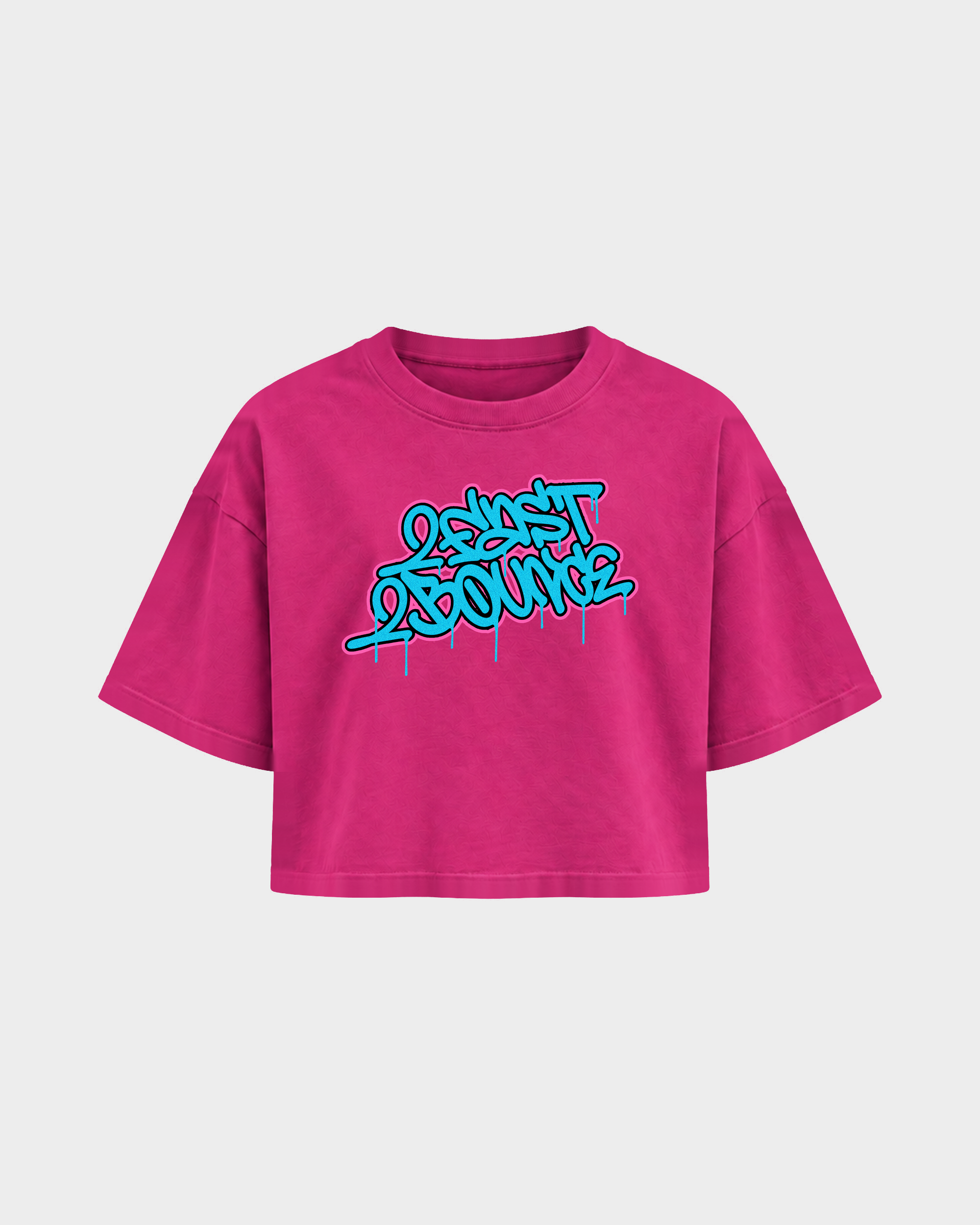 2Fast2Bounce – Crop Top in Hibiskus Pink – Vorderansicht
