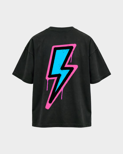 2Fast2Bounce – Oversized Shirt in Schwarz, Rückenprint – Hard Nights