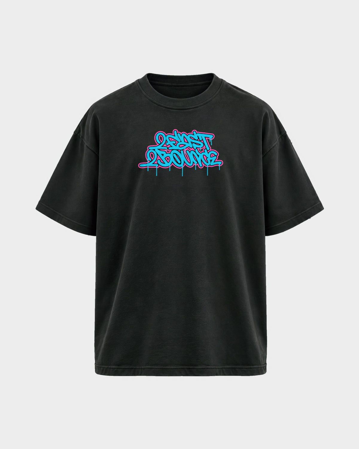 2Fast2Bounce – Oversized Shirt in Schwarz, Frontprint – Hard Nights