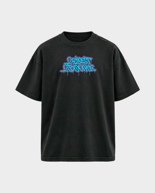 2Fast2Bounce – Oversized Shirt in Schwarz, Frontprint – Hard Nights