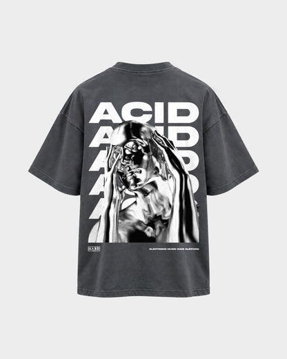 ACID Head – Oversized Shirt in Anthrazit, Rückenprint – Hard Nights