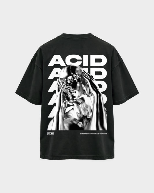 ACID Head – Oversized Shirt in Schwarz, Rückenprint – Hard Nights