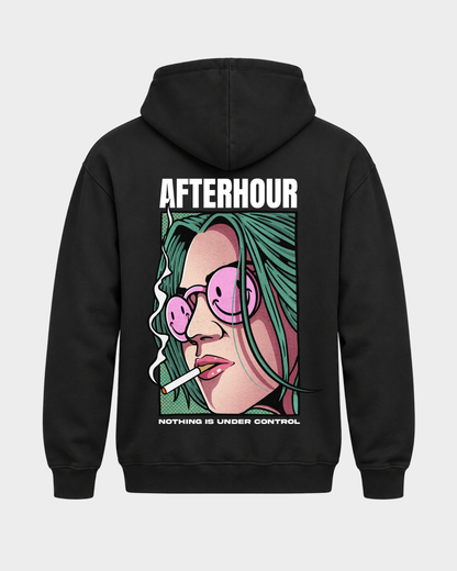 Afterhour – Basic Hoodie in Jet Black – Rückansicht