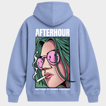Afterhour – Oversized Hoodie in Powder Blue – Rückansicht