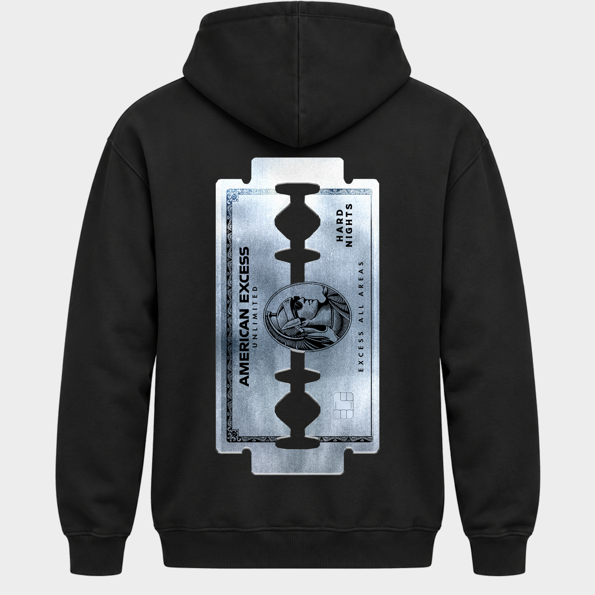 American Excess – Basic Hoodie in Jet Black – Rückansicht