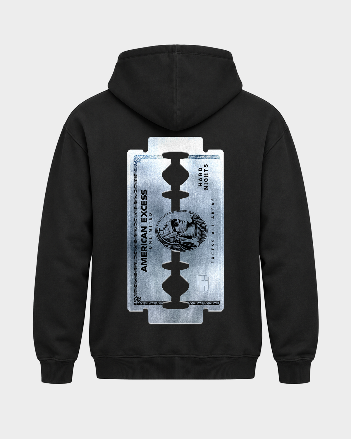American Excess – Basic Hoodie in Jet Black – Rückansicht