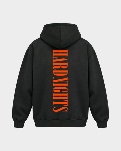 Angel – Oversized Hoodie in Schwarz, Rückenprint – Hard Nights