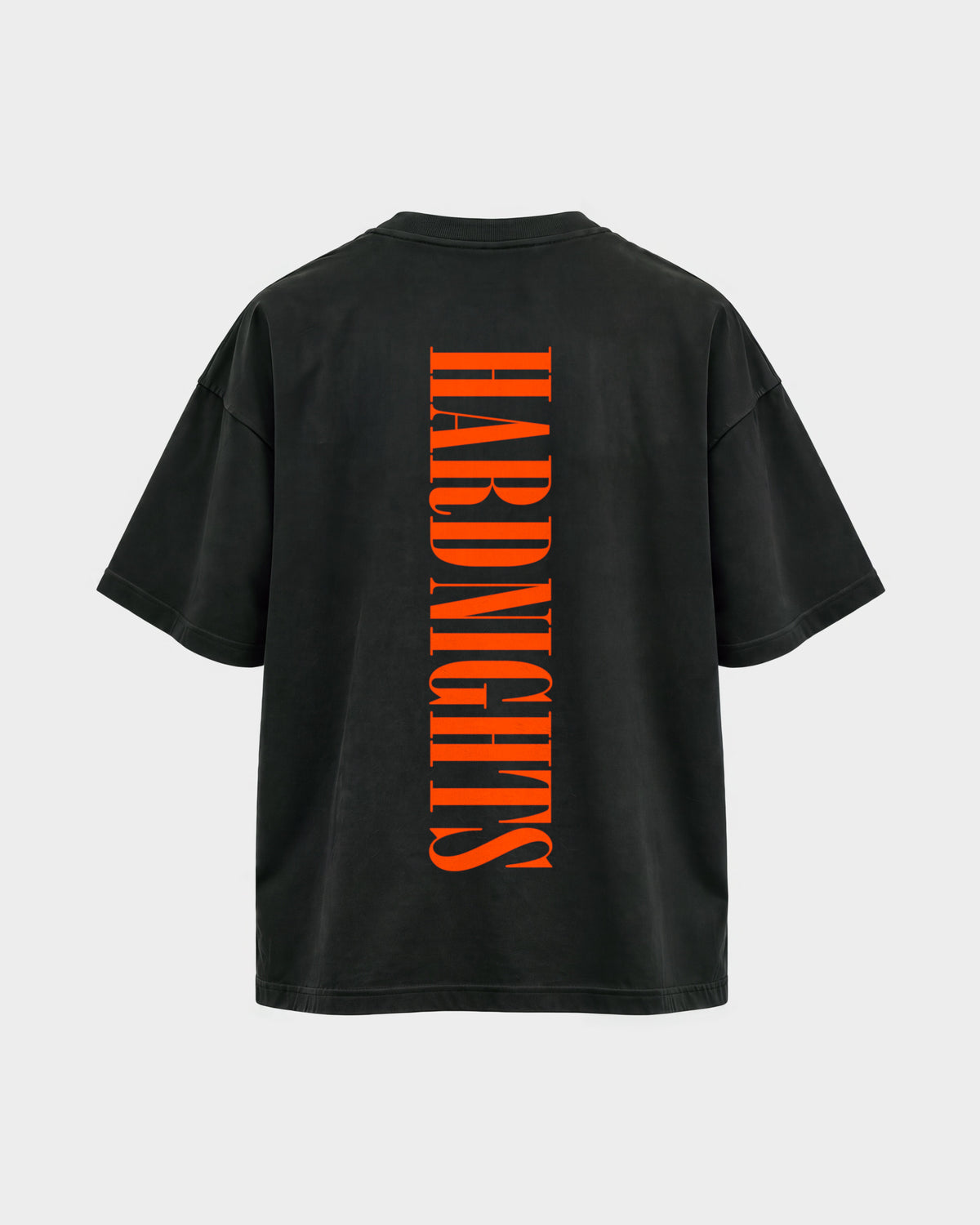 Angel – Oversized Shirt in Schwarz, Rückenprint – Hard Nights