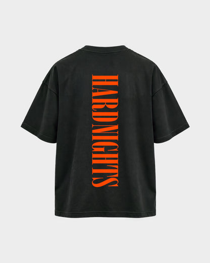 Angel – Oversized Shirt in Schwarz, Rückenprint – Hard Nights
