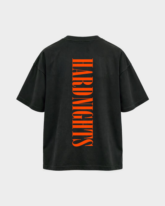 Angel – Oversized Shirt in Schwarz, Rückenprint – Hard Nights