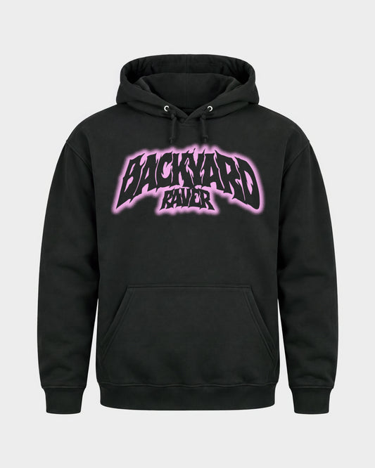 Backyard raver – Basic Hoodie in Schwarz, Frontprint – Hard Nights