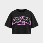 Backyard raver – Crop Top in Schwarz – Vorderansicht