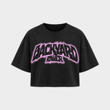 Backyard raver – Crop Top in Schwarz – Vorderansicht