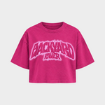 Backyard raver – Crop Top in Hibiskus Pink – Vorderansicht
