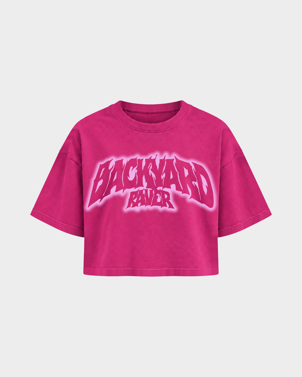 Backyard raver – Crop Top in Hibiskus Pink – Vorderansicht