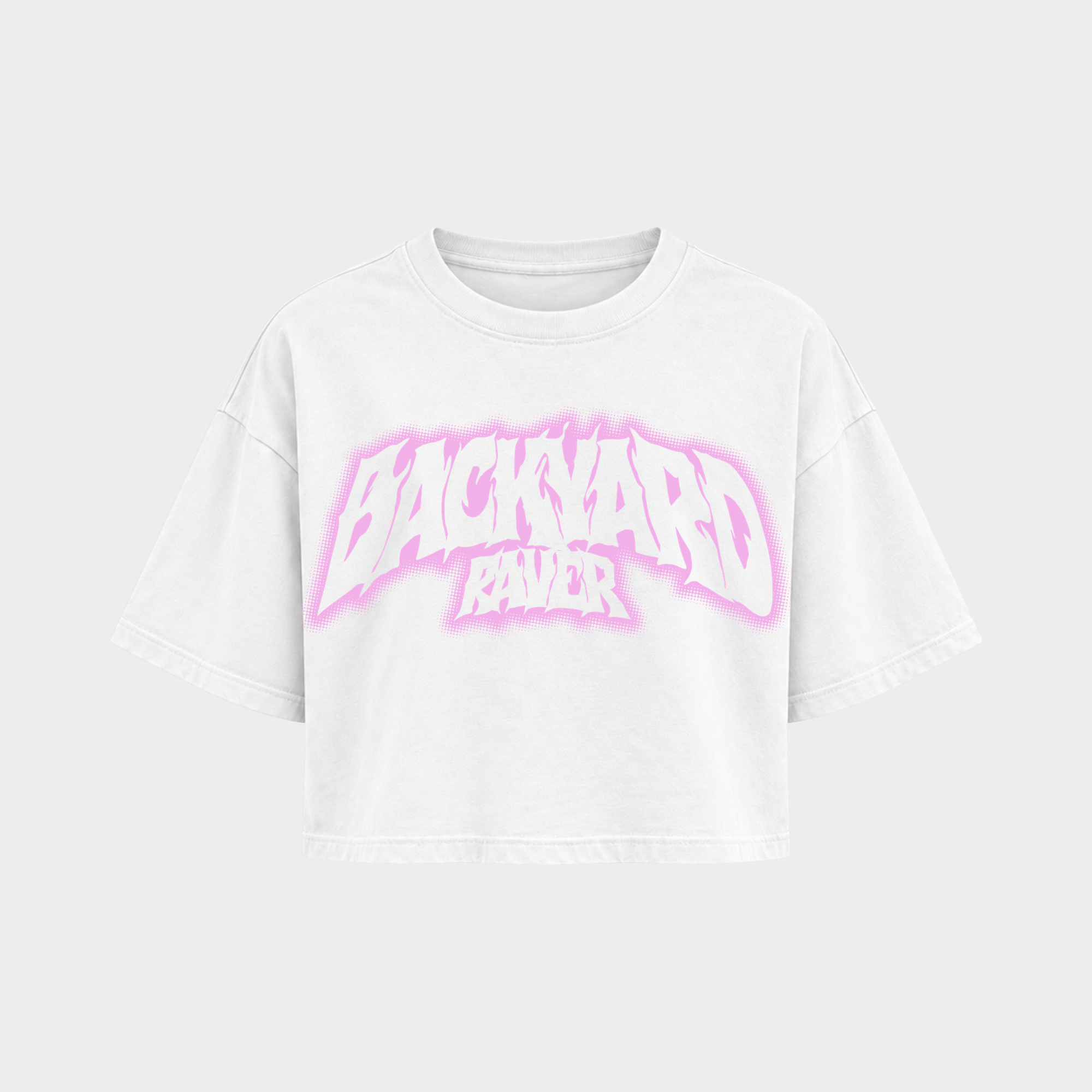 Backyard raver – Crop Top in Weiß – Vorderansicht