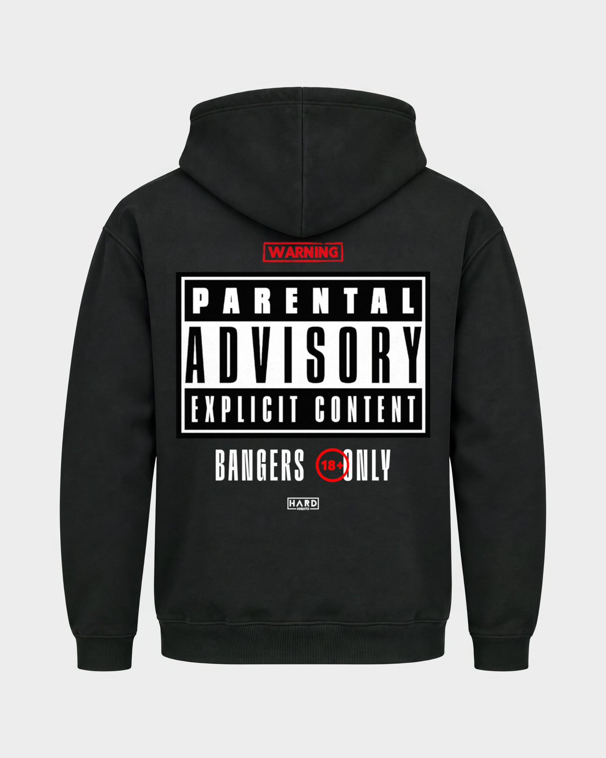 Bangers only – Basic Hoodie in Schwarz, Rückenprint – Hard Nights
