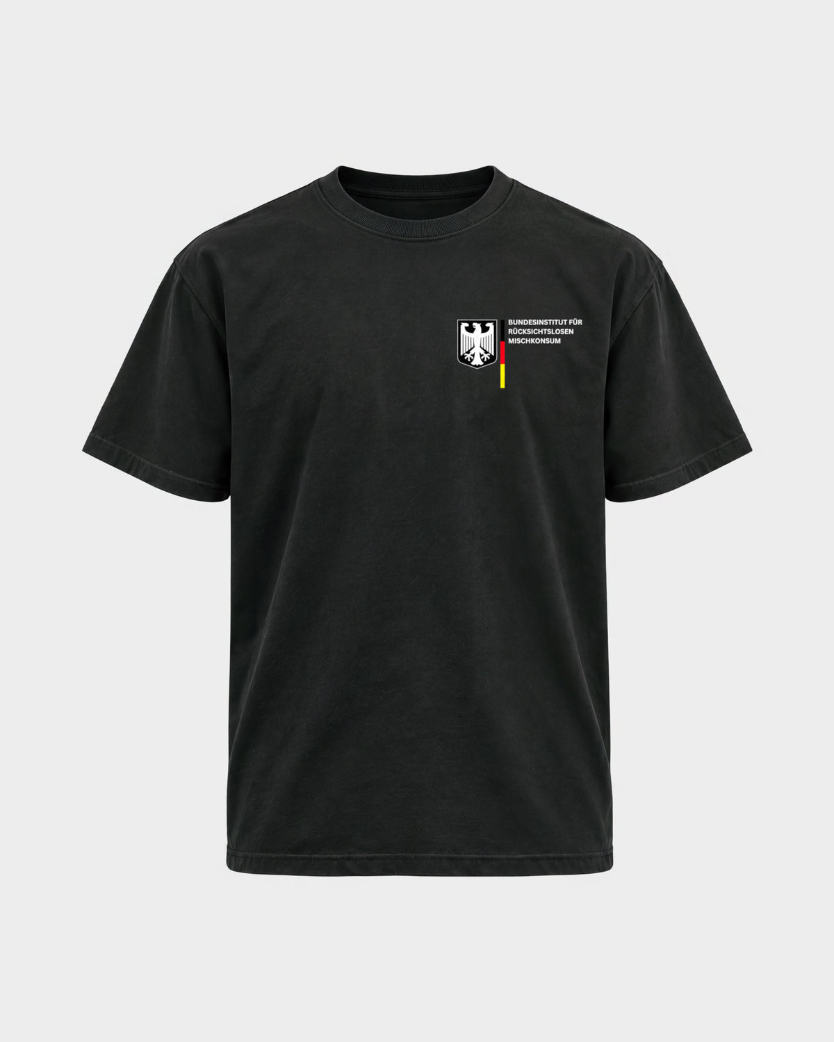 Bundesinstitut – Basic Shirt in Schwarz, Frontprint – Hard Nights