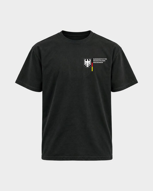 Bundesinstitut – Basic Shirt in Schwarz, Frontprint – Hard Nights