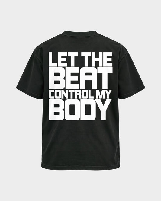 Control my body – Basic Shirt in Schwarz, Rückenprint – Hard Nights