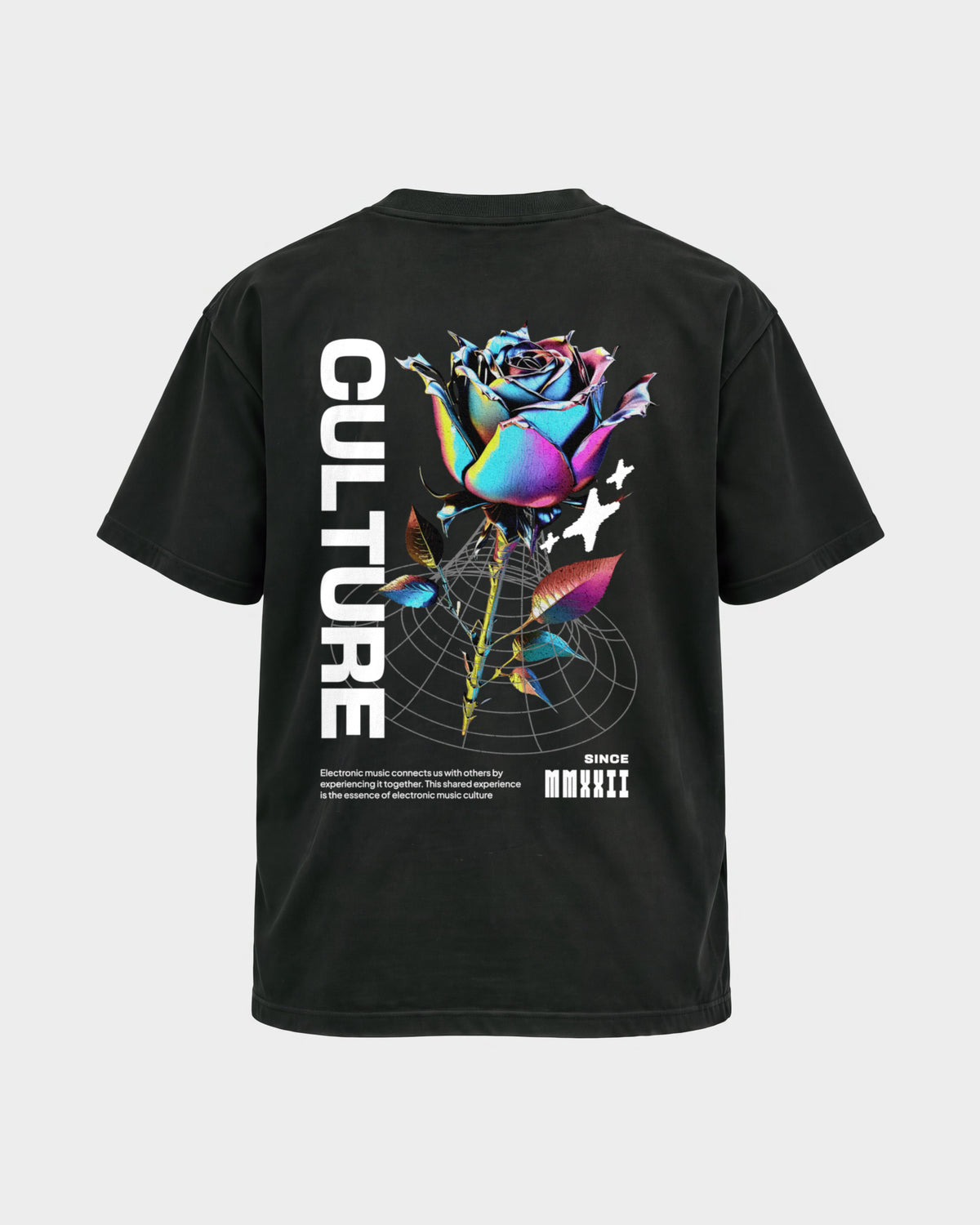 Culture – Basic Shirt in Schwarz, Rückenprint – Hard Nights