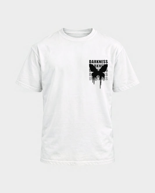 Darkness Butterfly – Basic Shirt in Weiß, Frontprint – Hard Nights