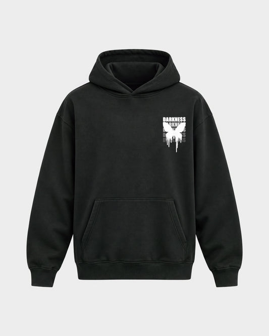 Darkness – Oversized Hoodie in Schwarz, Frontprint – Hard Nights