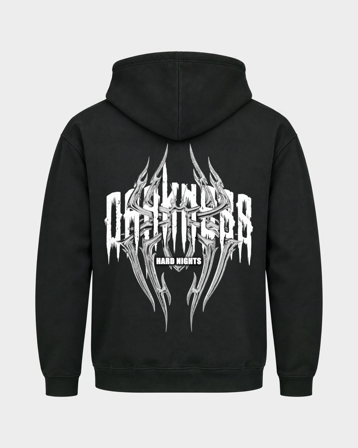 Darkness Spider – Basic Hoodie in Schwarz, Rückenprint – Hard Nights