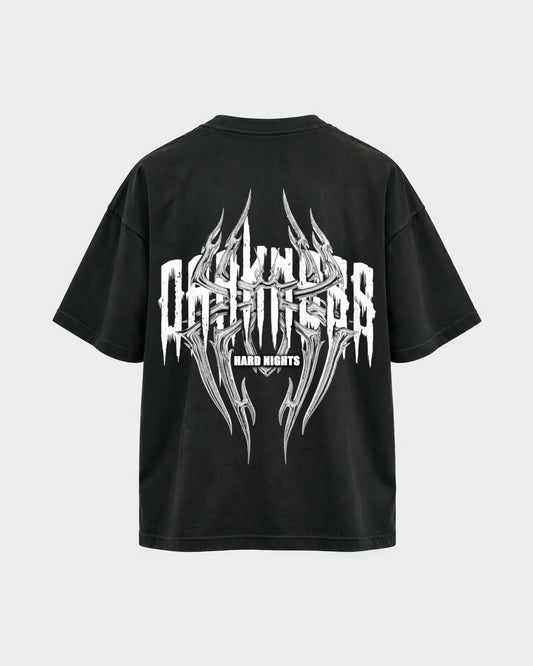 Darkness Spider – Oversized Shirt in Schwarz, Rückenprint – Hard Nights