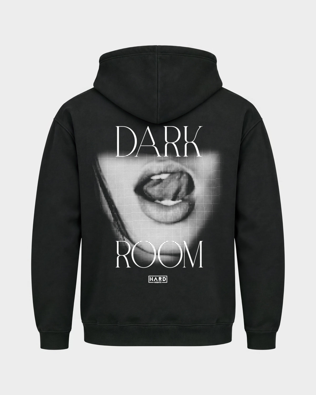 Darkroom – Basic Hoodie in Schwarz, Rückenprint – Hard Nights