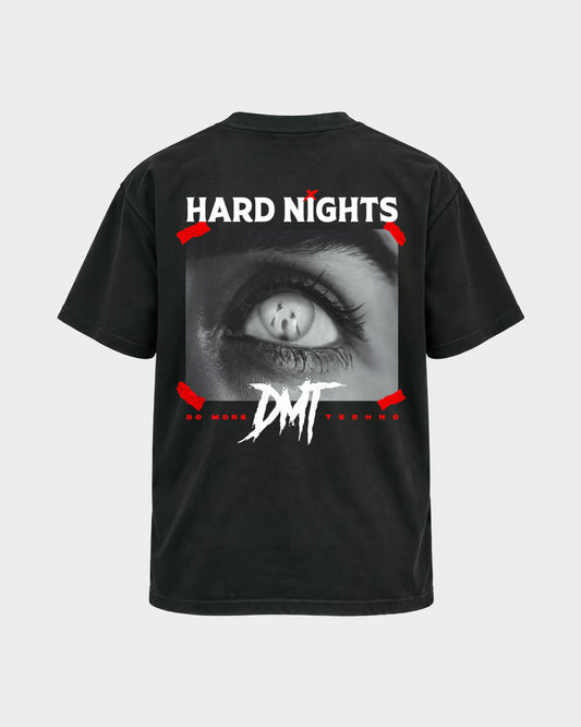 DMT – Basic Shirt in Schwarz, Rückenprint – Hard Nights