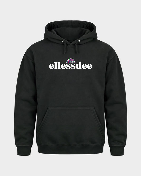 Ellessdee – Basic Hoodie in Schwarz, Frontprint – Hard Nights