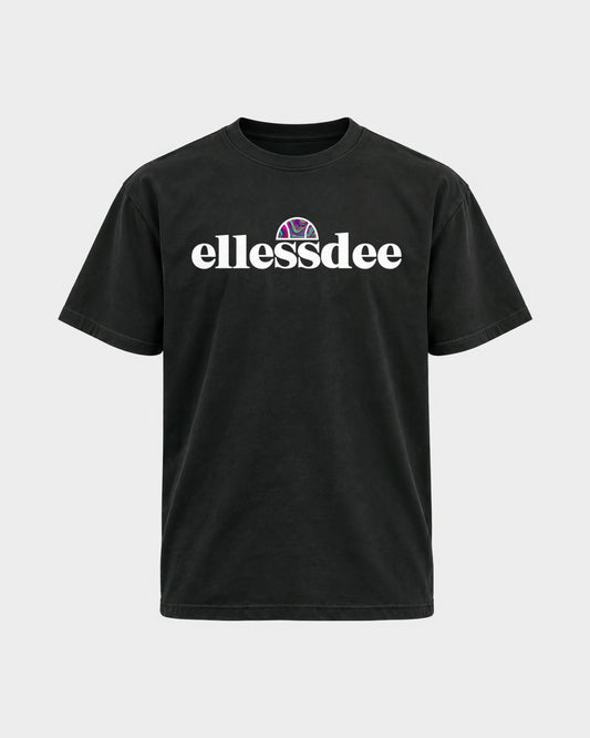 Ellessdee – Basic Shirt in Schwarz, Frontprint – Hard Nights