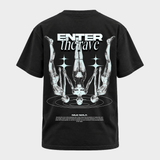 Enter the rave – Basic Shirt in Black – Rückansicht