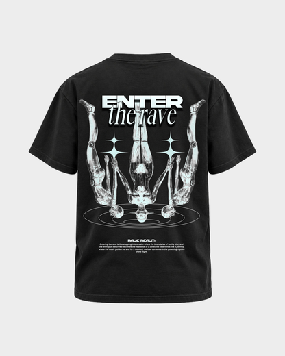 Enter the rave – Basic Shirt in Black – Rückansicht