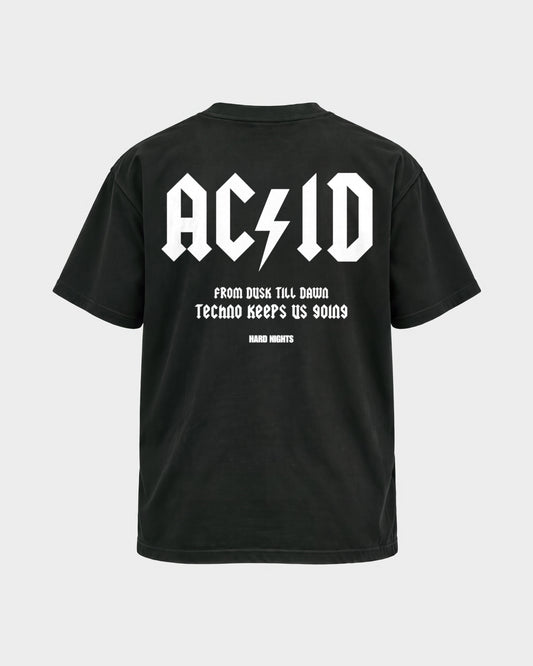 From dusk till dawn – Basic Shirt in Schwarz, Rückenprint – Hard Nights