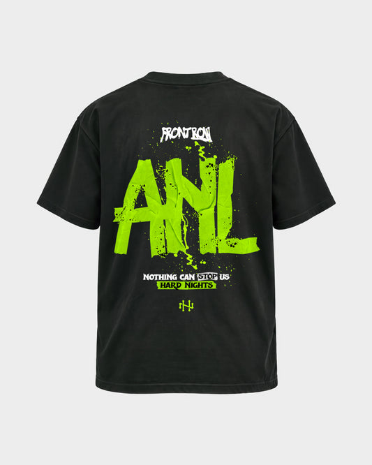 Frontrow ANL – Basic Shirt in Schwarz, Rückenprint – Hard Nights